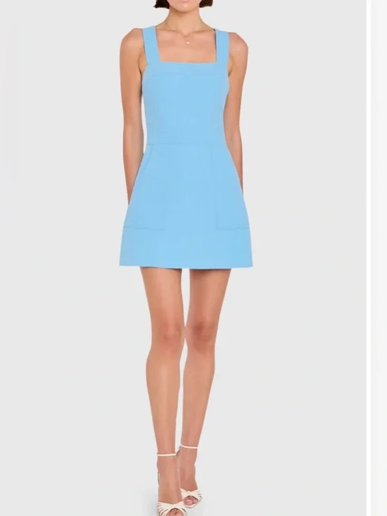 Amanda Uprichard ACE MINI DRESS in Pacific Blue Size Small - Picture 2 of 9